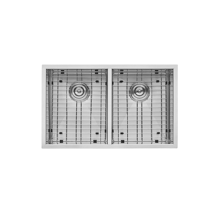 拉丝不锈钢304厨房台下水槽等大双盆8145