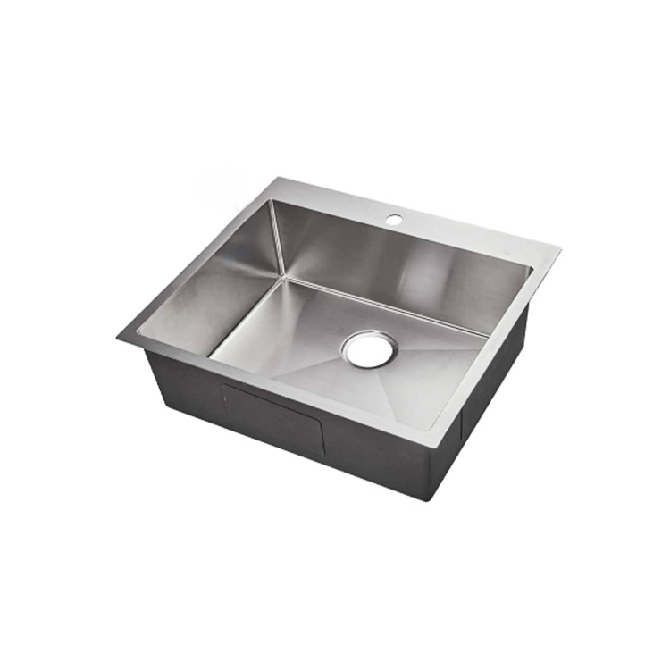 Stainless steel 304 Satin Topmount kitchen handmade single bowl sink 6355