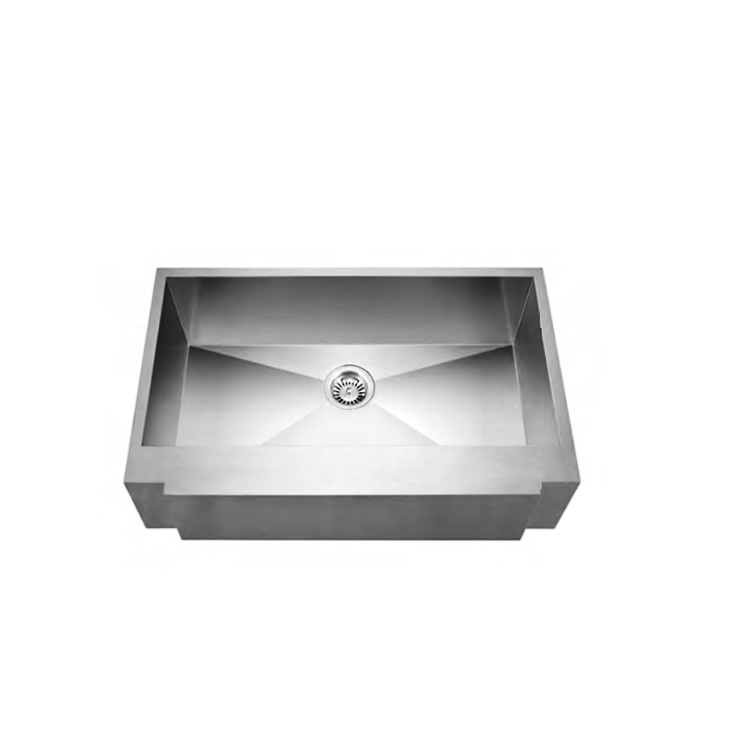 Stainless steel SUS304 Satin Farmhouse Apron Front kitchen handmade single bowl sink 8545