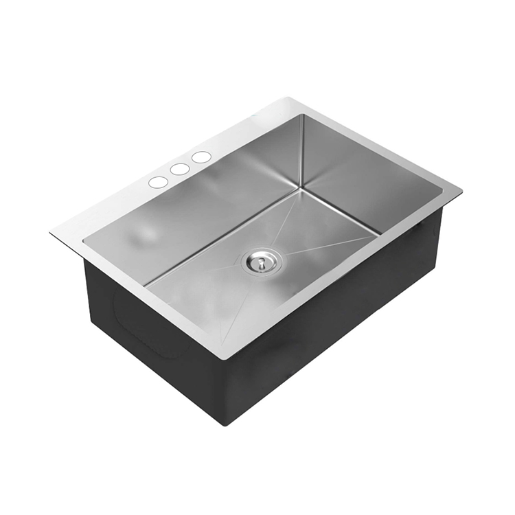 Stainless steel 304 Satin Topmount kitchen handmade single bowl sink JSH-8456