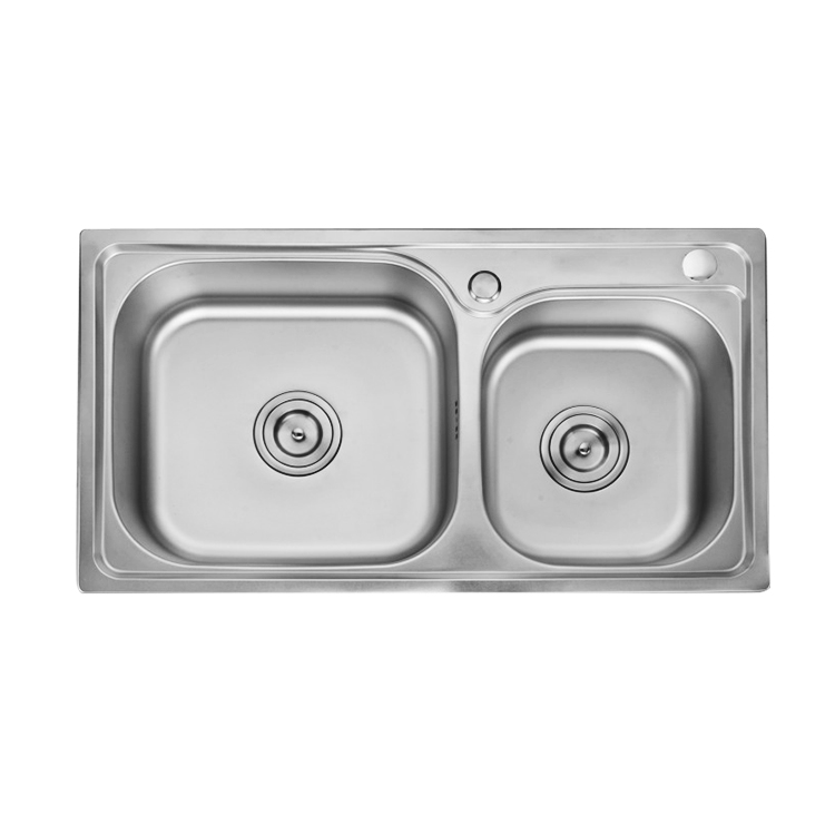 Stainless steel SUS304 Satin Punching Topmount kitchen double bowl 60/40 sink 7540