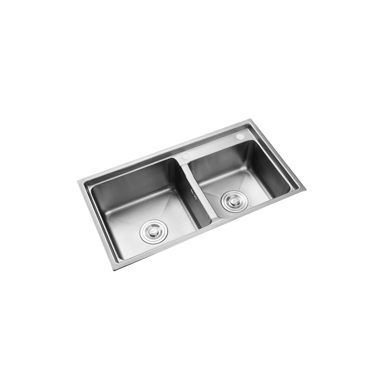 Stainless steel SUS304 Satin Punching Topmount kitchen double bowl 60/40 sink 7540SA